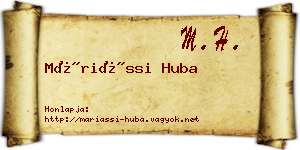 Máriássi Huba névjegykártya